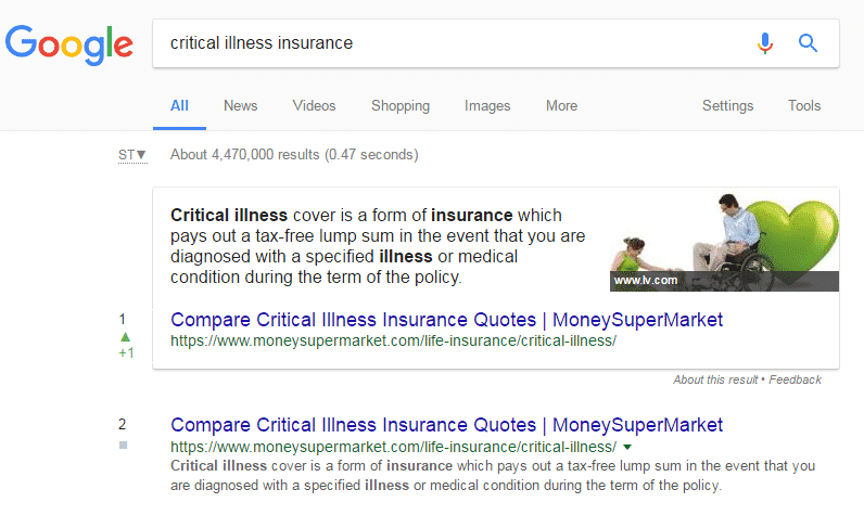 Critical Illness Insurance - Featured Snippet
