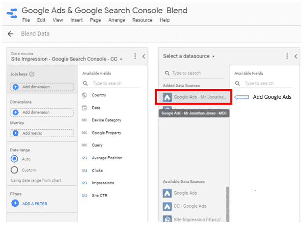 Add Google Ads (blends)